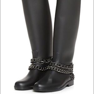 Moschino Rain Boots Black Size 8 Brand New